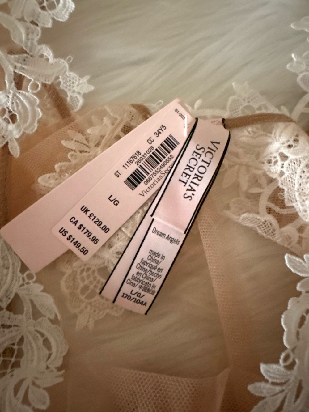 Victoria's Secret Nude and White Lace Bodysuit - Picture 7 of 7